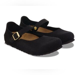 NIB Birkenstock Black Suede Mary Jane (Mantova)